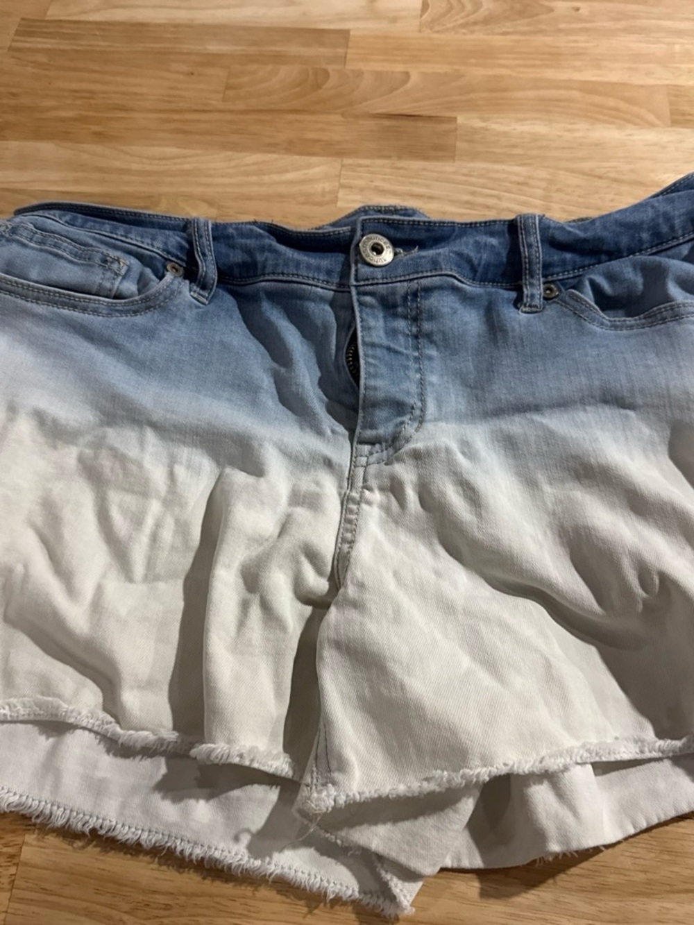 Maurices Ombre Blue to White Denim Shorts